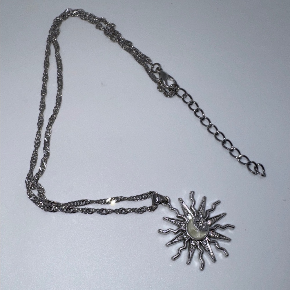 Sun Moon Star Pendant Necklace Celestial Silver - Picture 3 of 4